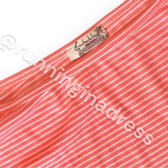 NWOT Free People Outside The Lines Stripped Long Sleeve Lounge Top Pink Medium - Picture 11 of 11